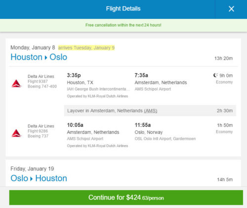 American / Delta – Starting at $425: Houston – Scandinavia. Roundtrip