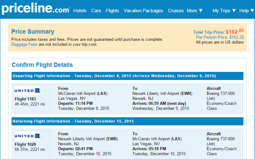 United – $152: Las Vegas – Newark (and vice versa). Roundtrip ...