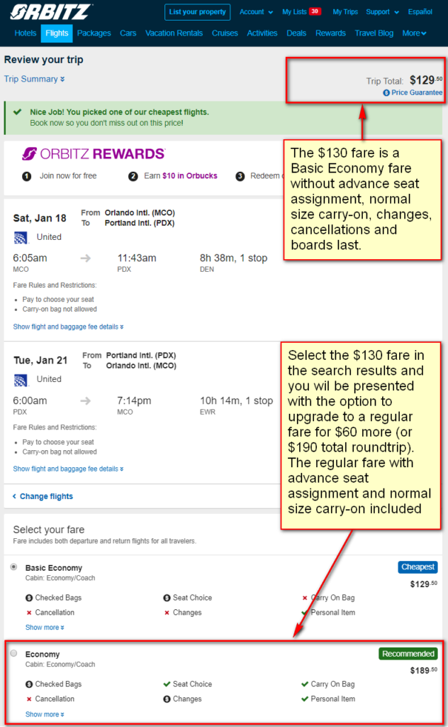 United: Orlando – Portland, Oregon (and vice versa). $190 (Regular ...